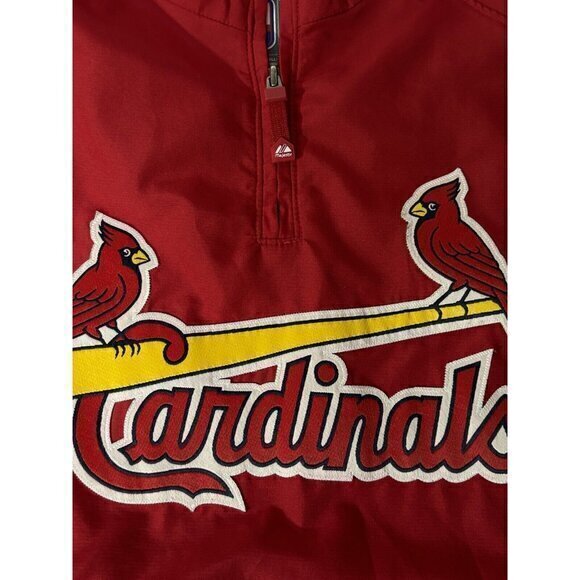 St. Louis Cardinals Majestic Performance Cool base 3/4 Zip Up Jacket sz XL - Picture 6 of 11